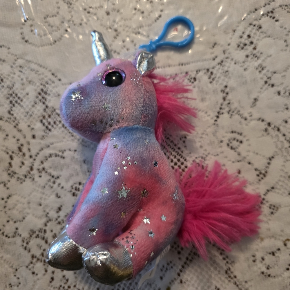 Grocery Outlet Pink and Silver Unicorn Clip
